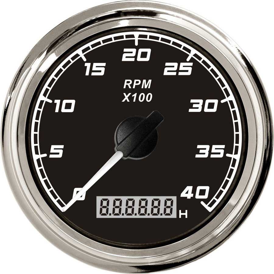 Ceas negru Tachometer Hour Meter 12/24V