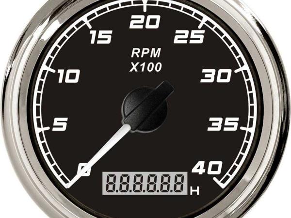 Ceas negru Tachometer Hour Meter 12/24V