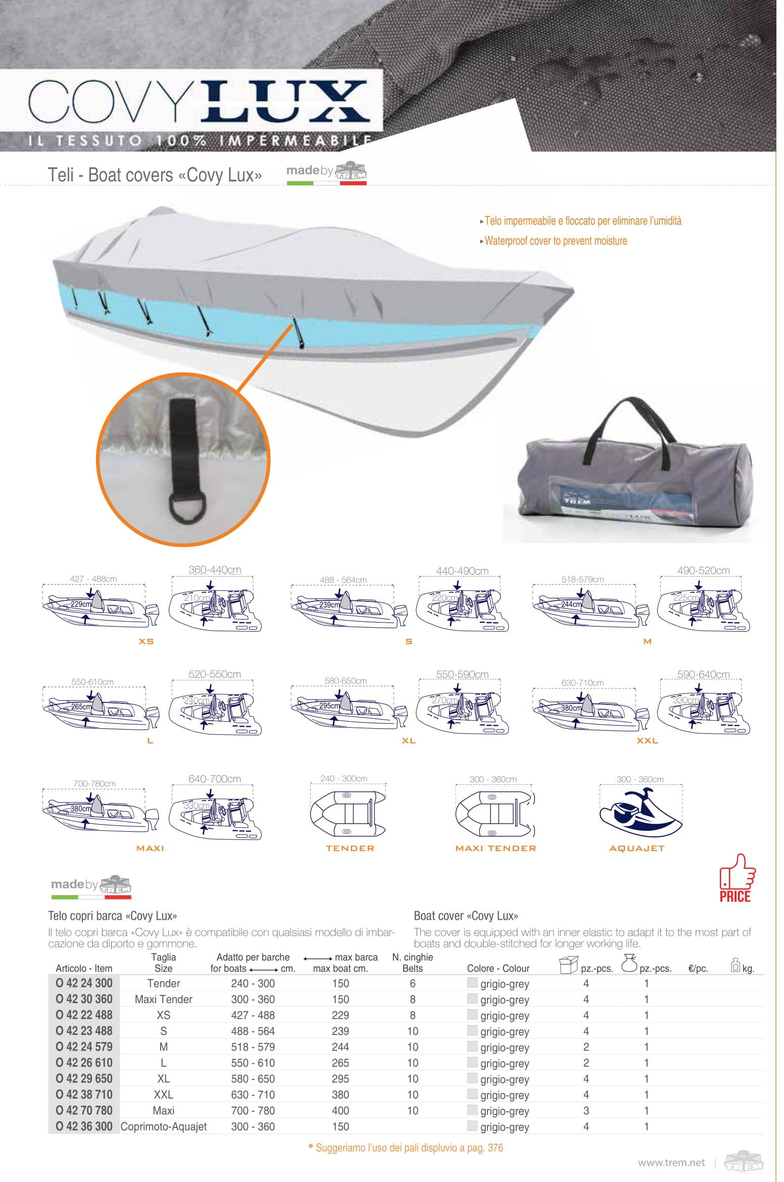 Prelata stationare barca Covy Lux XXL 630-710x380cm